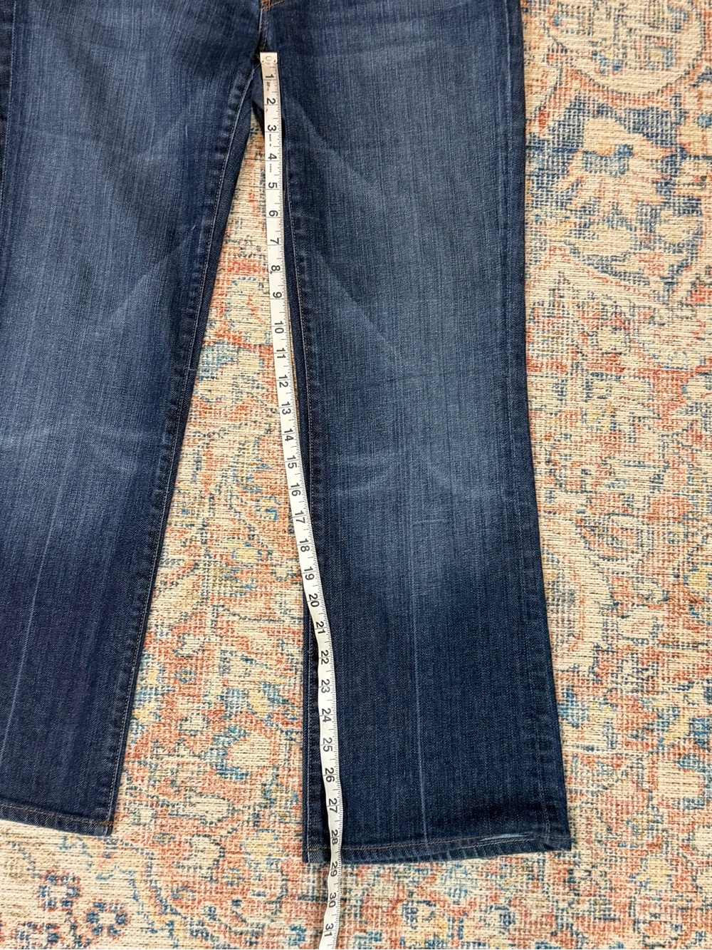 7 For All Mankind Jeans 32 Y2K Bootcut Flare Made USA Dark Wash Stretch - Picture 13 of 13